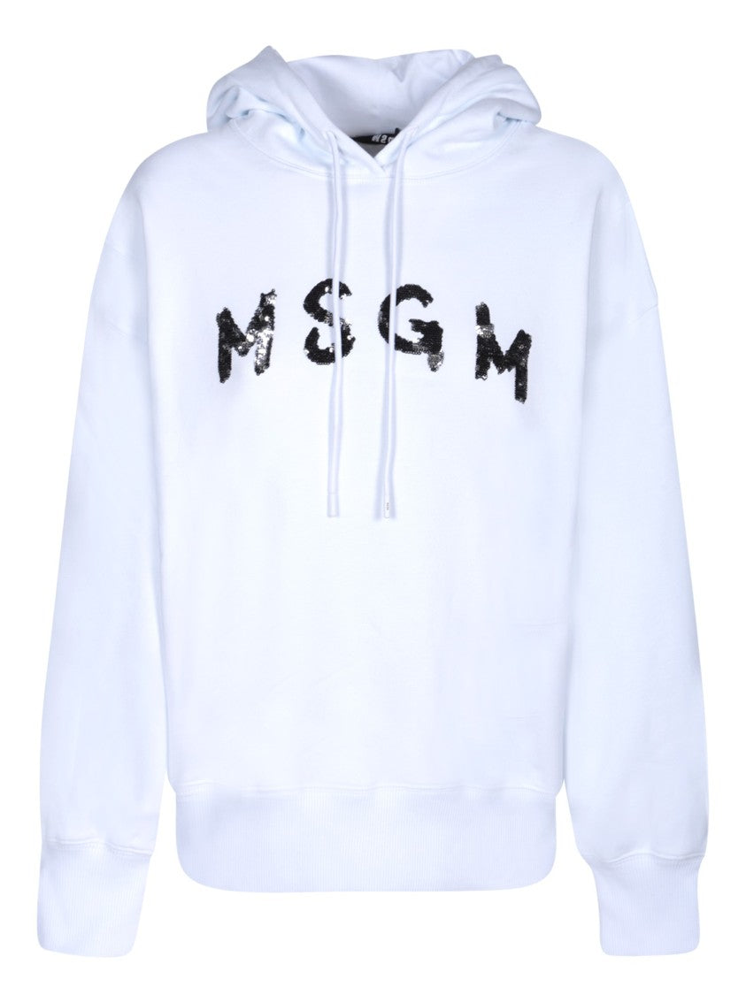 Msgm White Cotton Sweatshirt