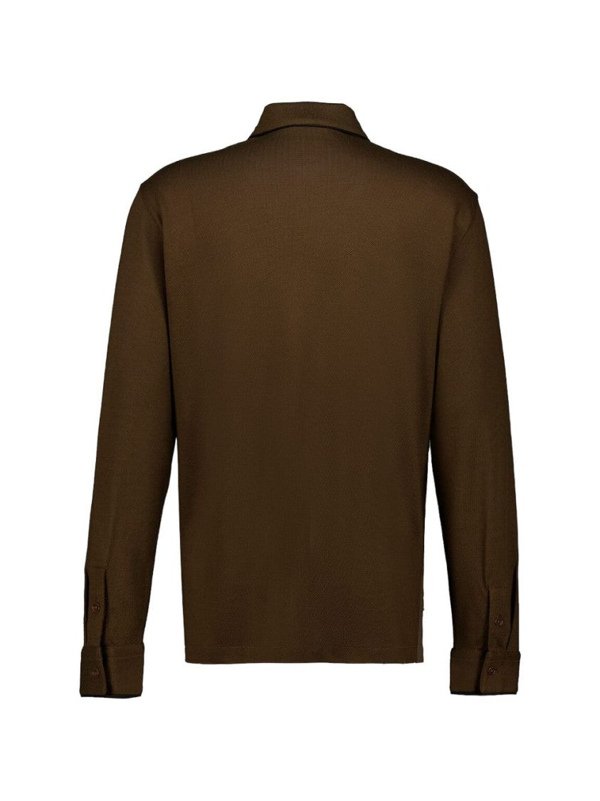 Tom Ford Long Sleeve Tailored Cotton Polo Shirt