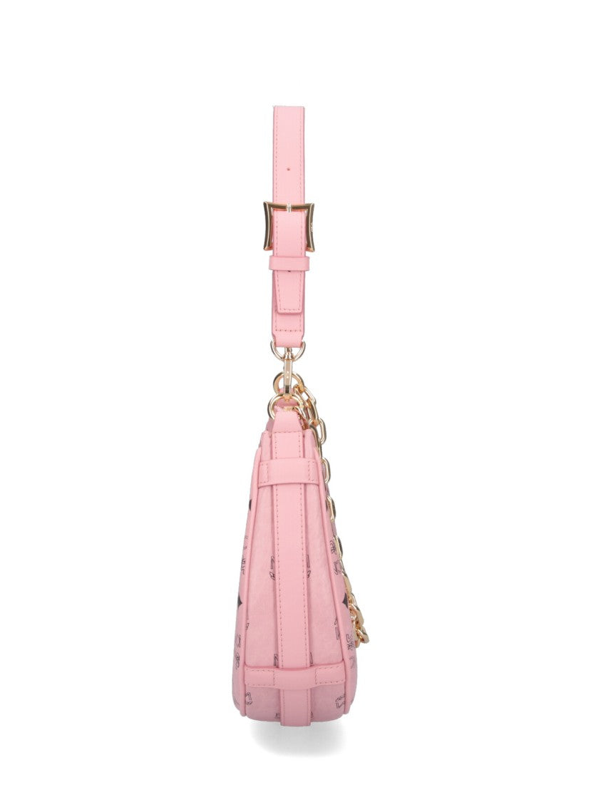 Mcm "Aren Crescent" Hobo Bag, In Pink "Visetos"