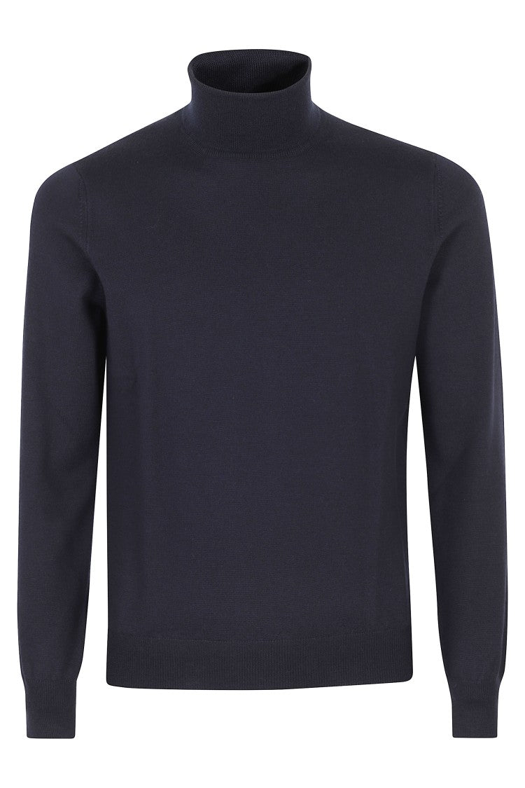 Tagliatore High Neck Long-Sleeve Sweater In Deep Blue
