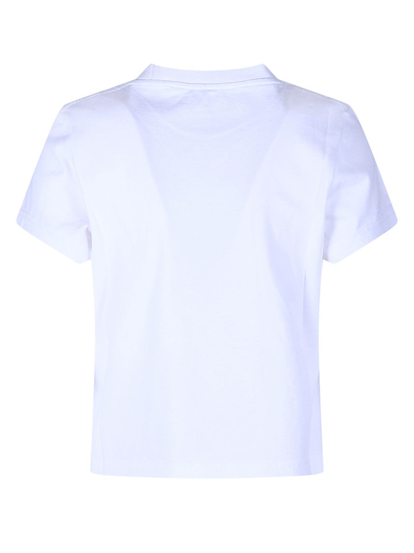Alexander Wang Logo Print Cropped Cotton T-Shirt