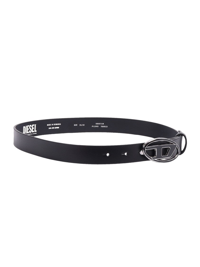 Diesel Oval D Logo Black Belt