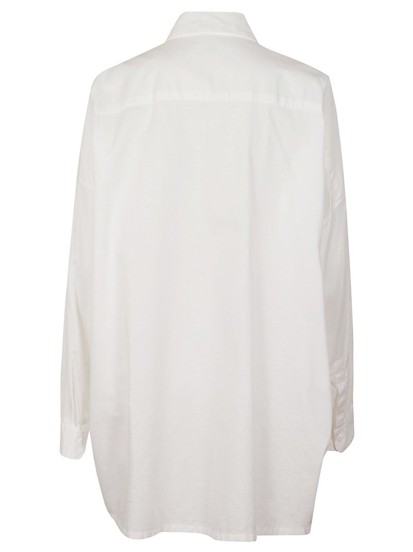Yohji Yamamoto Oversized Double Front White Shirt With Classic Collar