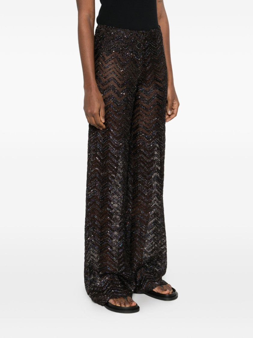 Missoni Knit High-Rise Wide-Leg Trousers