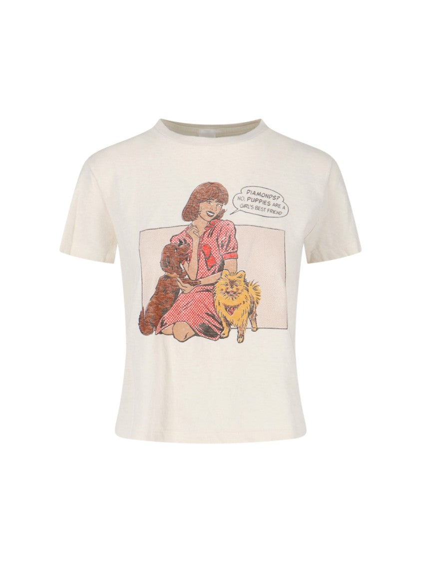 Re/Done Puppies T-Shirt – White