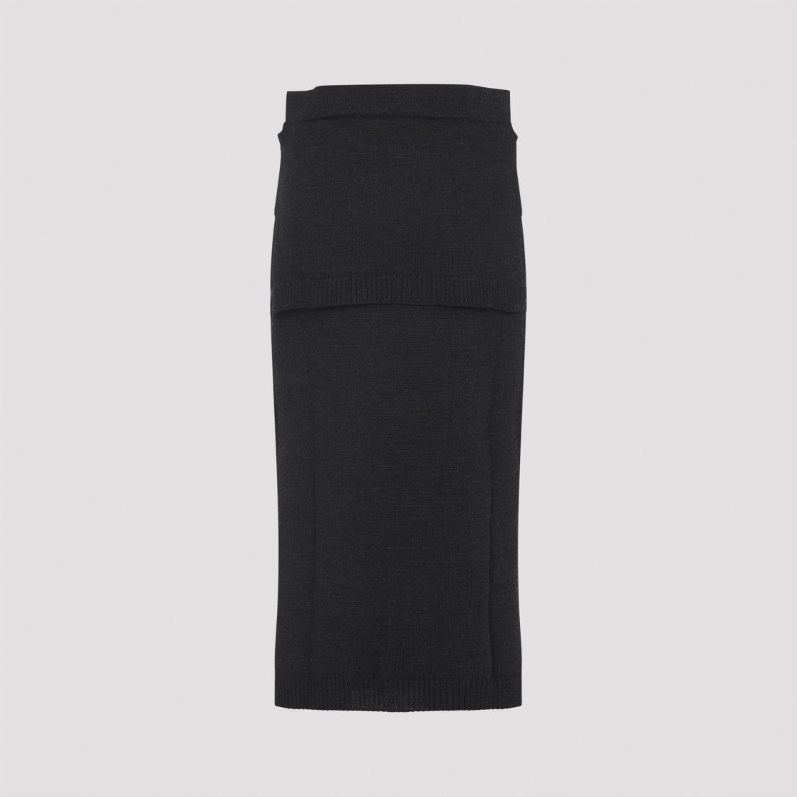 Lemaire Anthracite Grey Wool Trompe Loeil Skirt