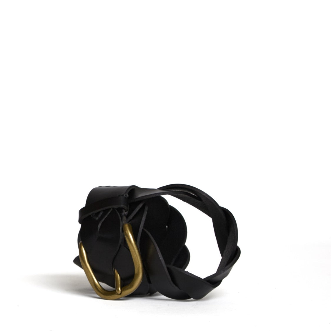 Isabel Marant Braided Leather Belt Gold-Tone Buckle
