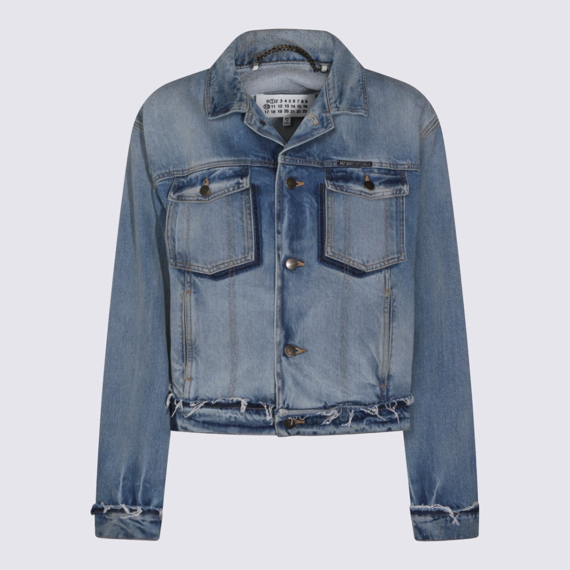 Maison Margiela Light Blue Denim Jacket With Distressed Details