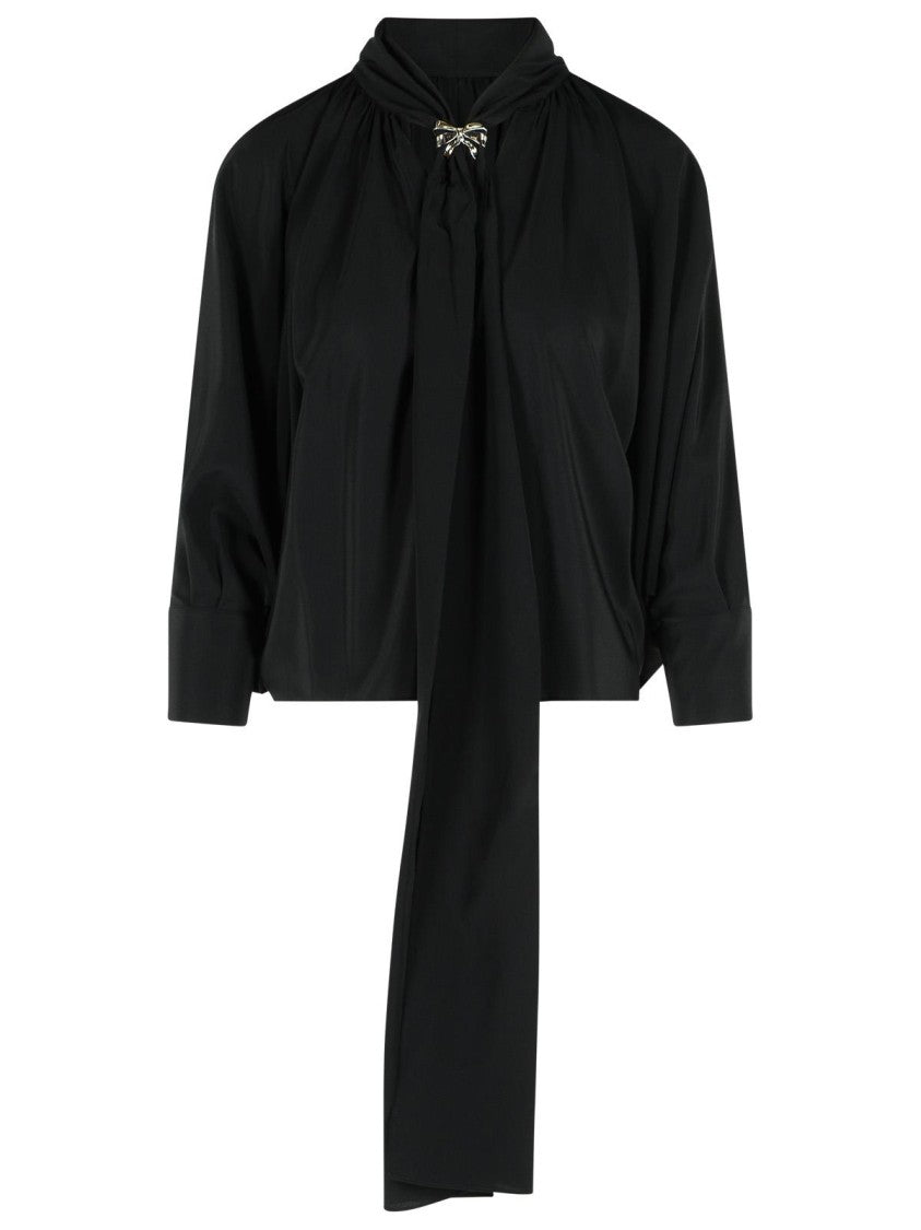 Max Mara Black Silk Crepe De Chine Blouse
