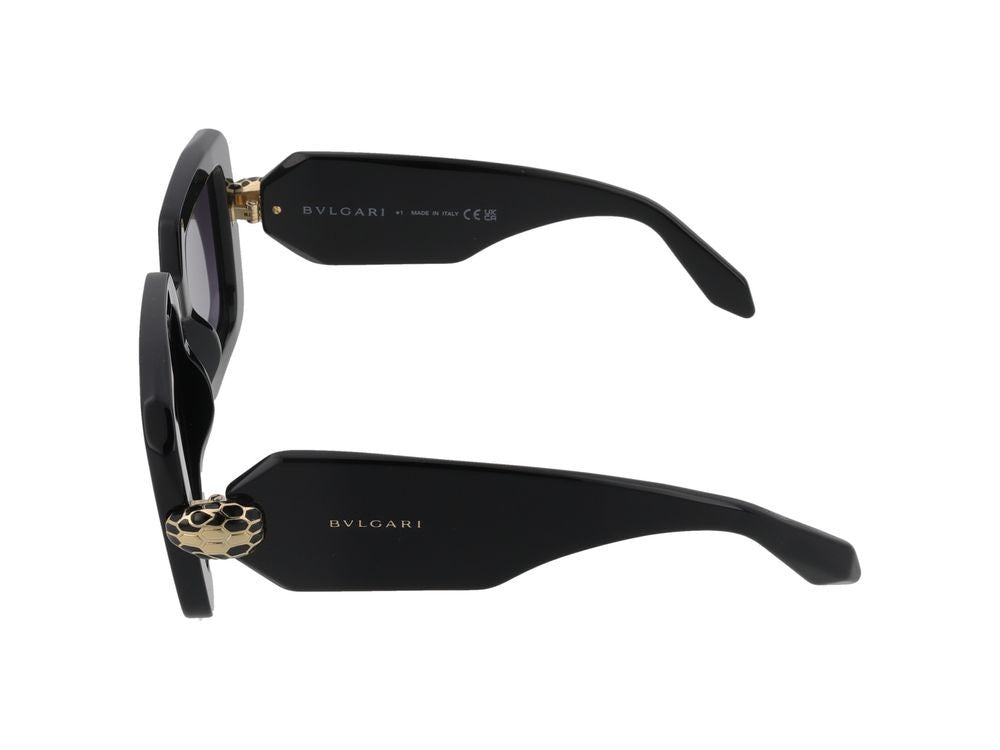 Bulgari Oversized Square Frame Gold-Tone Detail Sunglasses