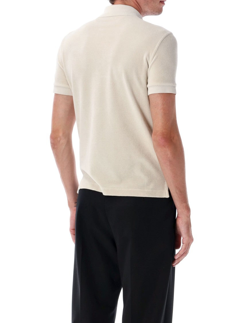 Tom Ford Textured Cotton Blend Towelling Polo