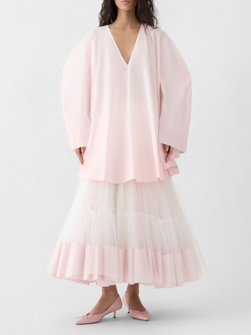 Jacquemus Paysan Dress With Flared Hem And Curved Sleeves