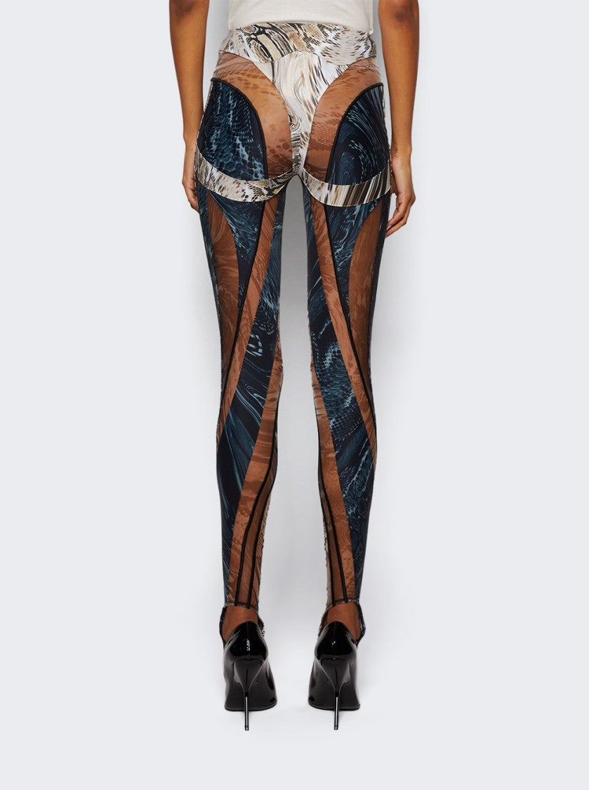 Mugler Sheer Spiral Leggings