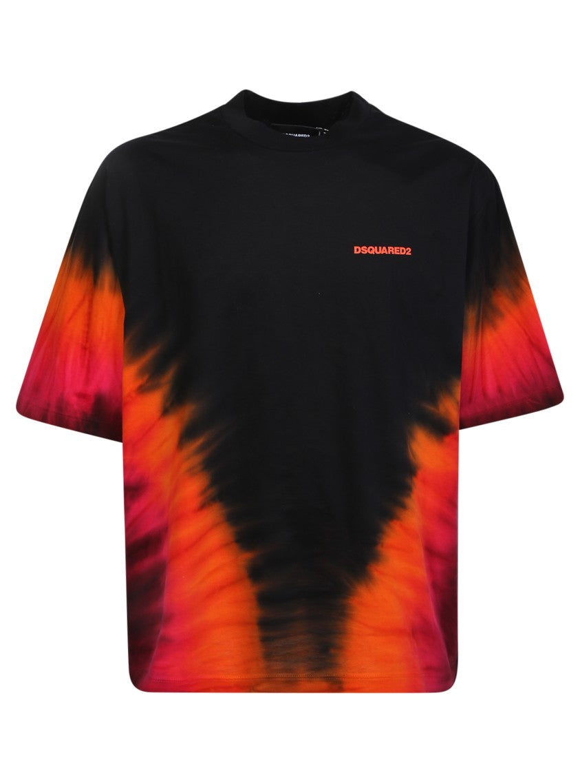Dsquared2 Tie-Dye Print Black T-Shirt
