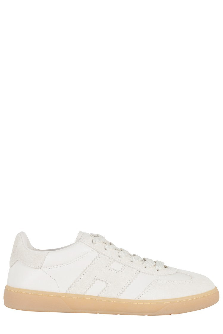 Hogan Cream Cool Laced Side-Logo Leather Sneakers