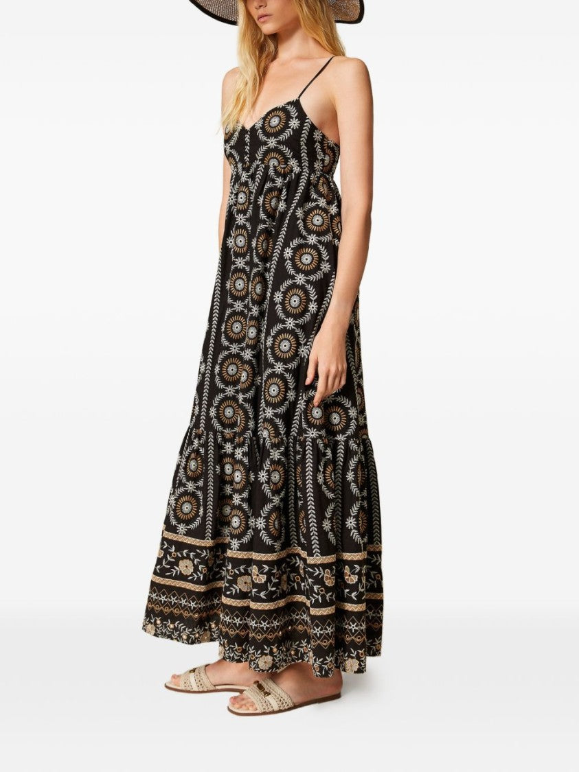 Twinset U&B Black Floral Broderie Anglaise Day Dress