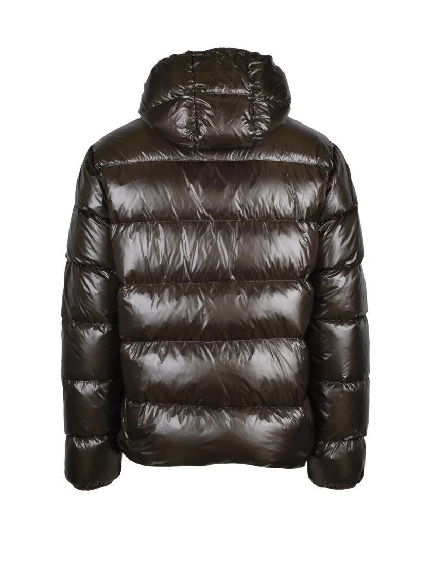 Aspesi Green Glossy Quilted Down Polyamide Jacket