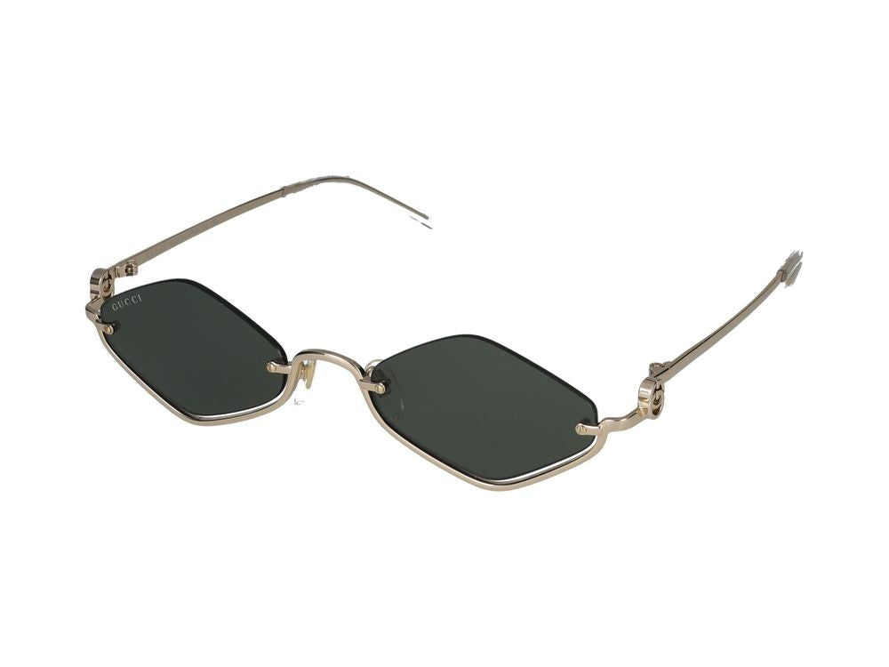 Gucci Geometric Frame Gold-Tone Metal Gucci Sunglasses