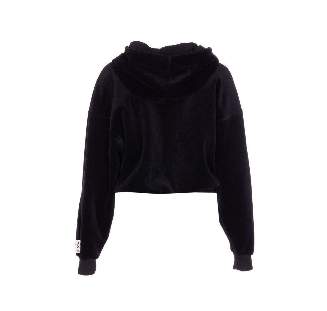Golden Goose Cropped Black Bomber Hoodie