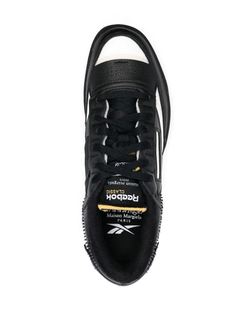 Maison Margiela Low-Top Black Leather Sneakers With Minimalist Design