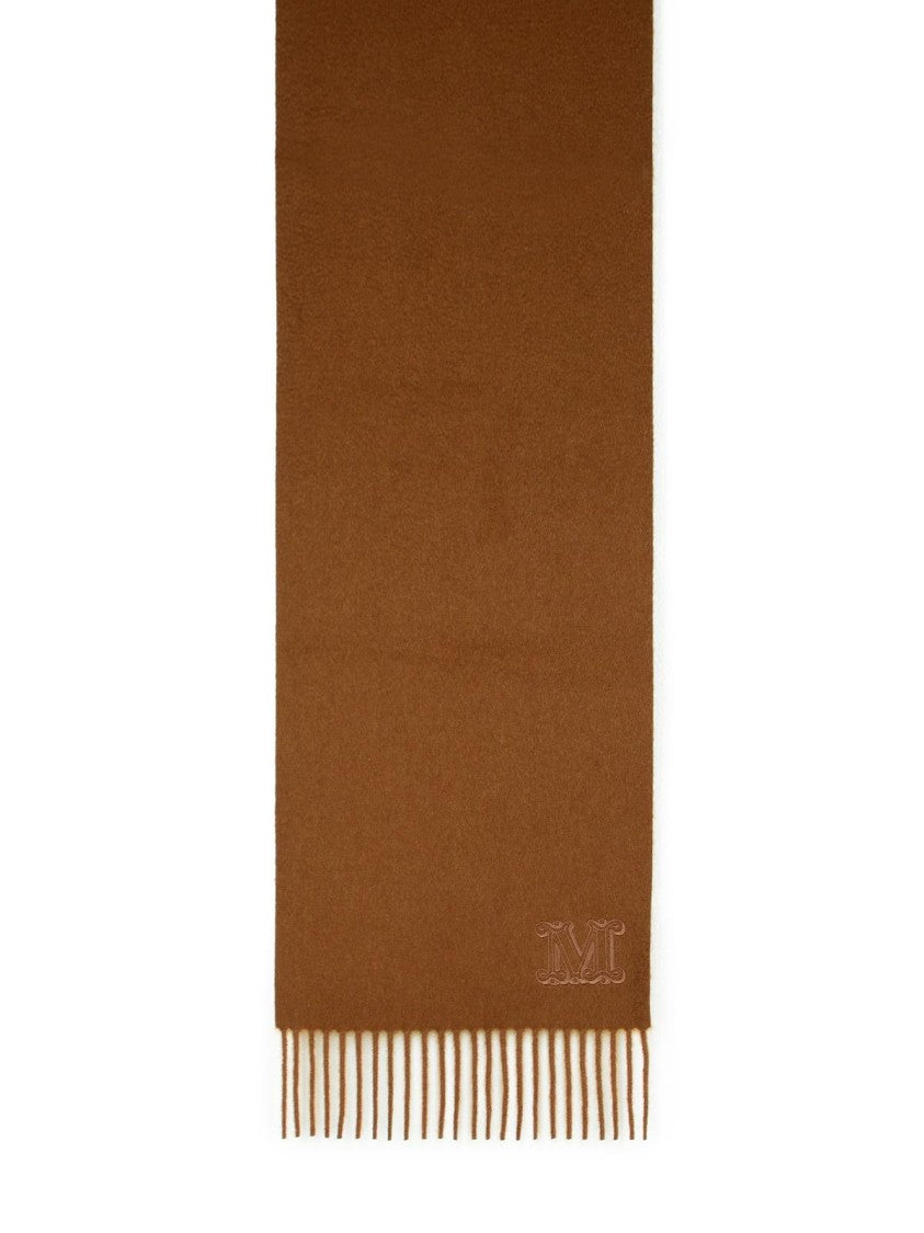 Max Mara 'Wsdalia' Cashmere Stole With Brown 'Monogram' Embroidery