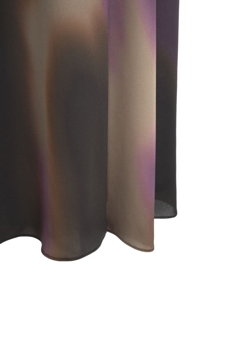 Guess By Marciano Multicolored Midi Wrap Dress With V-Neck And Waist Tie