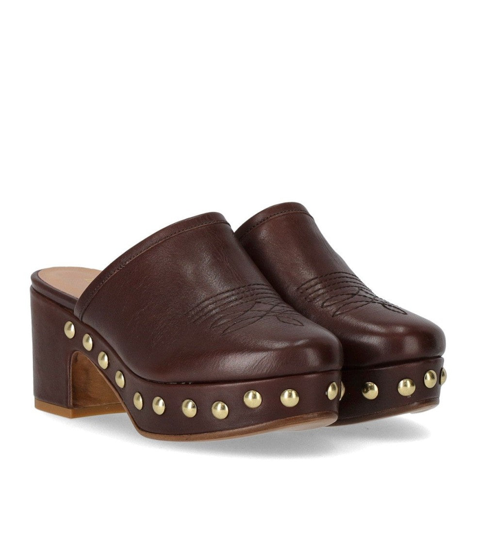 Duccio Del Duca Brown Heeled Clog