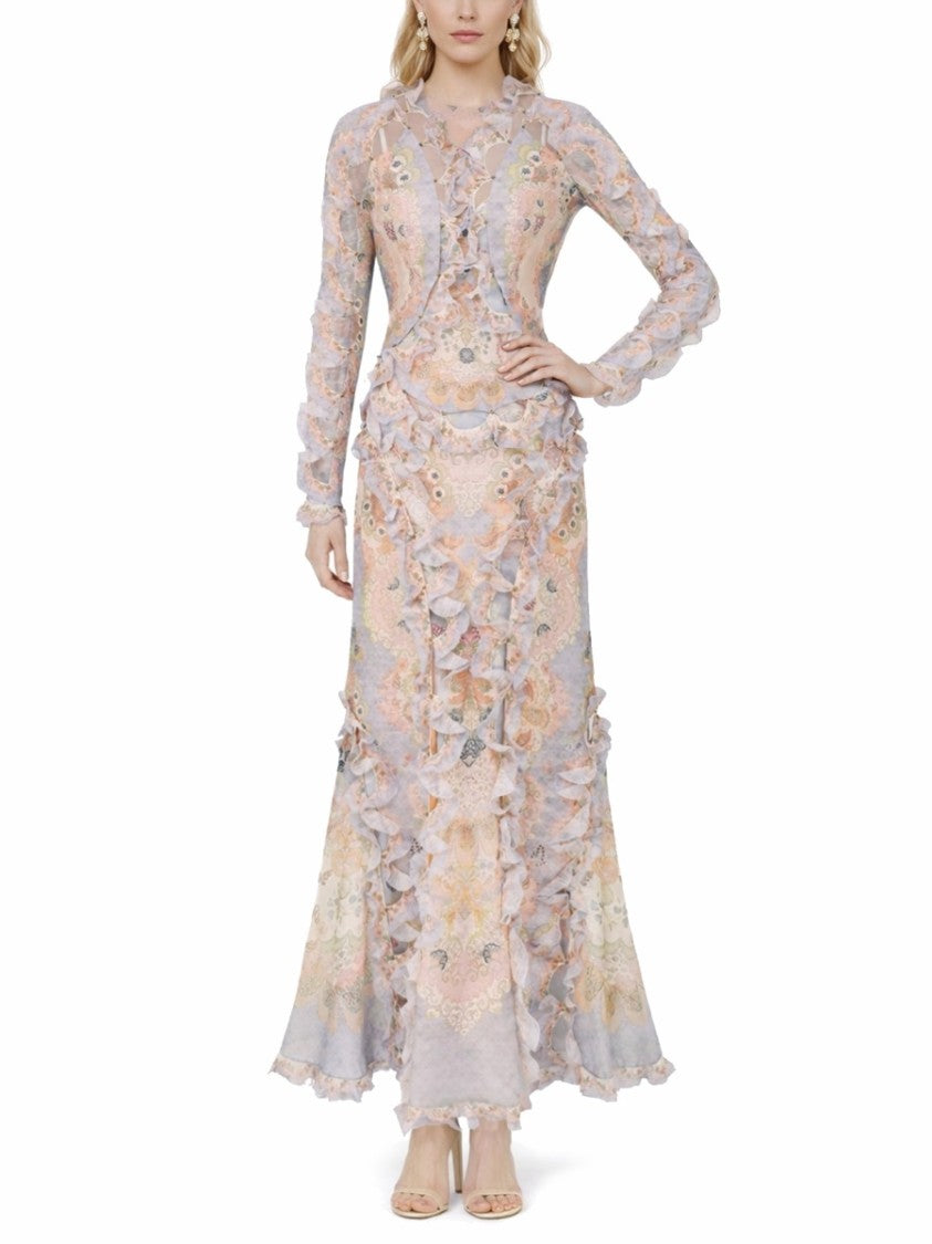 Zimmermann Pastel Floral Linen-Silk Day Dress