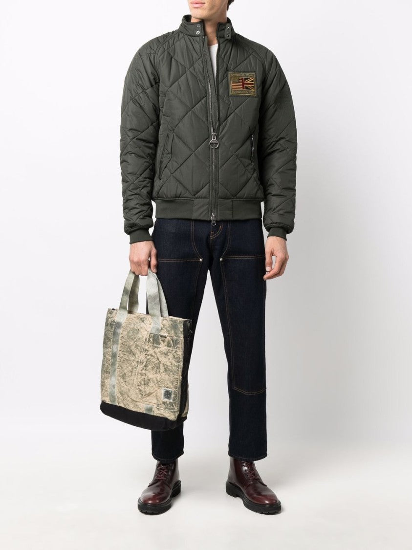 Barbour Quilted High Neck Jacket With Logo Accents
