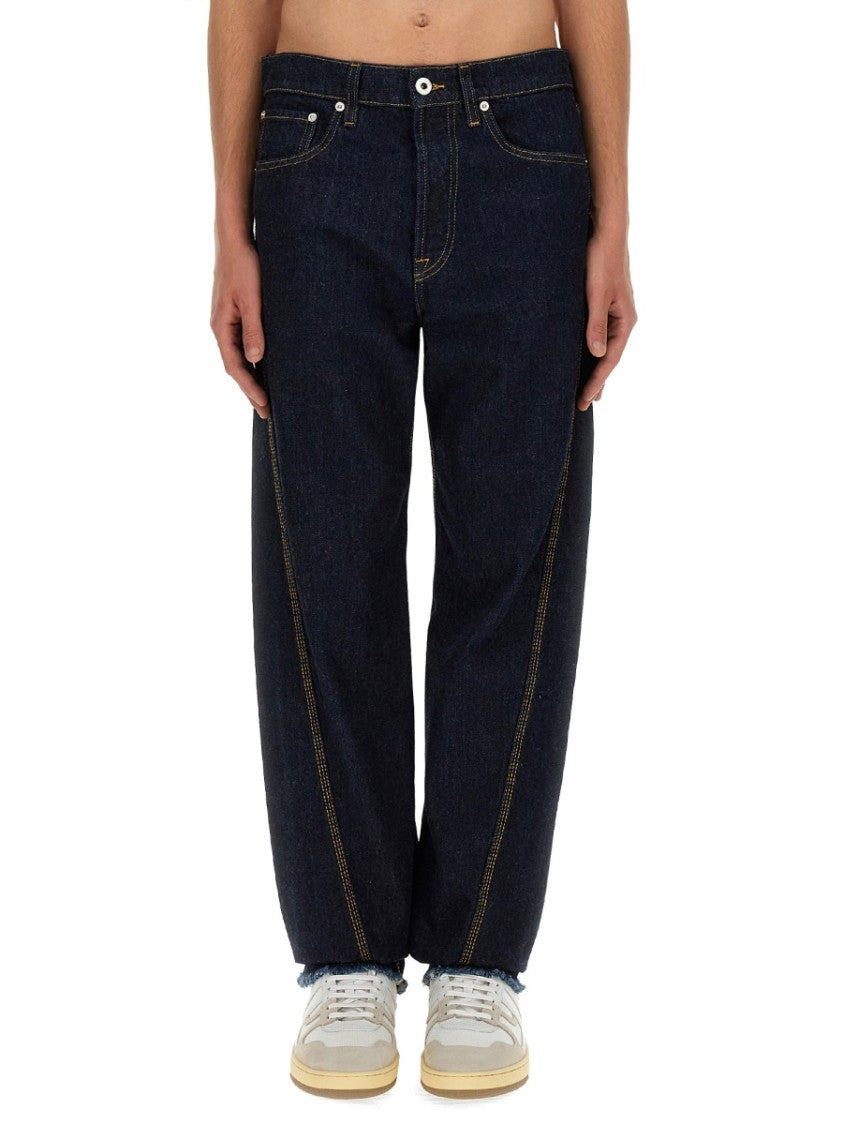 Lanvin Relaxed Fit Twisted Seam Denim Jeans