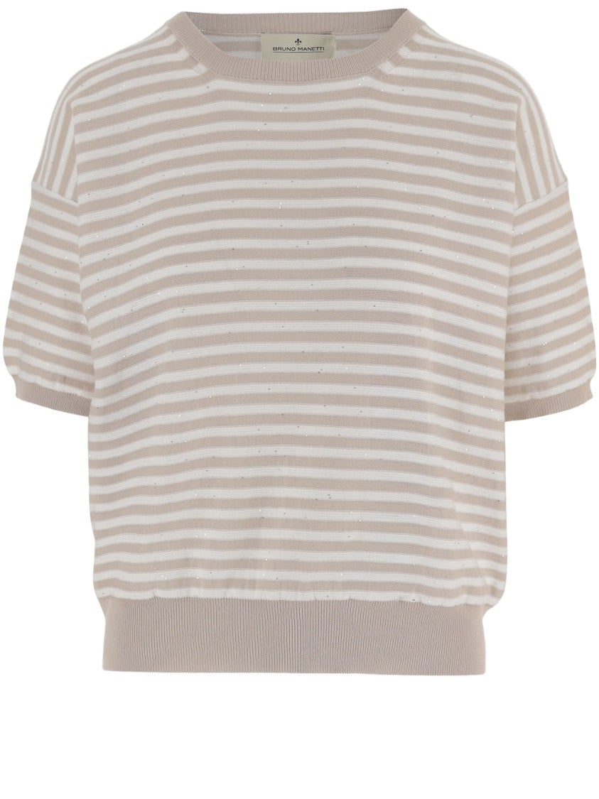 Bruno Manetti Striped Cotton Sweater