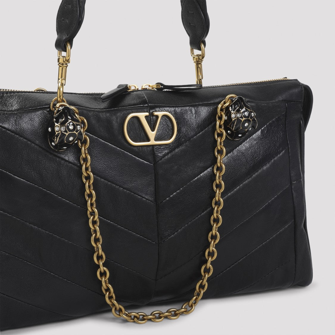 Valentino Garavani Panthea Black Lambskin Tote Bag