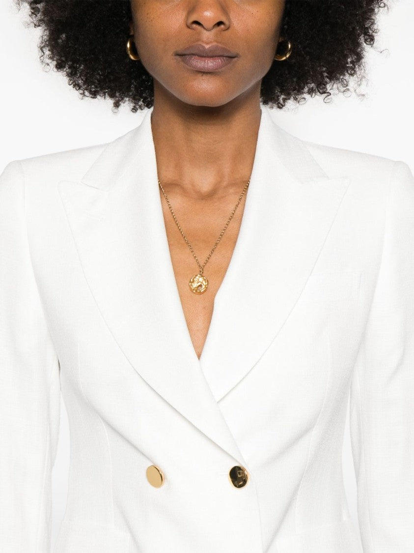 Tagliatore Double-Breasted White Jacket With American Rear Vent