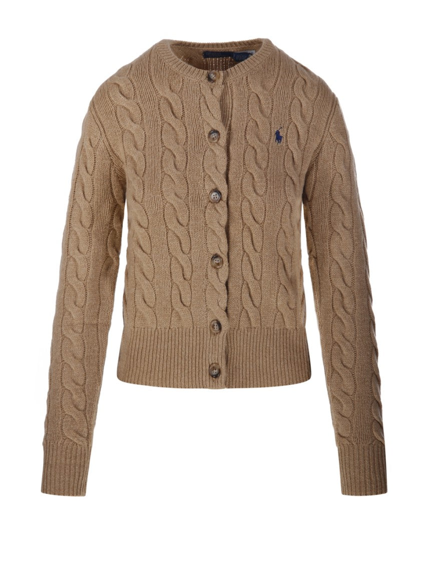 Polo Ralph Lauren Cable Knit Cardigan With V-Neckline