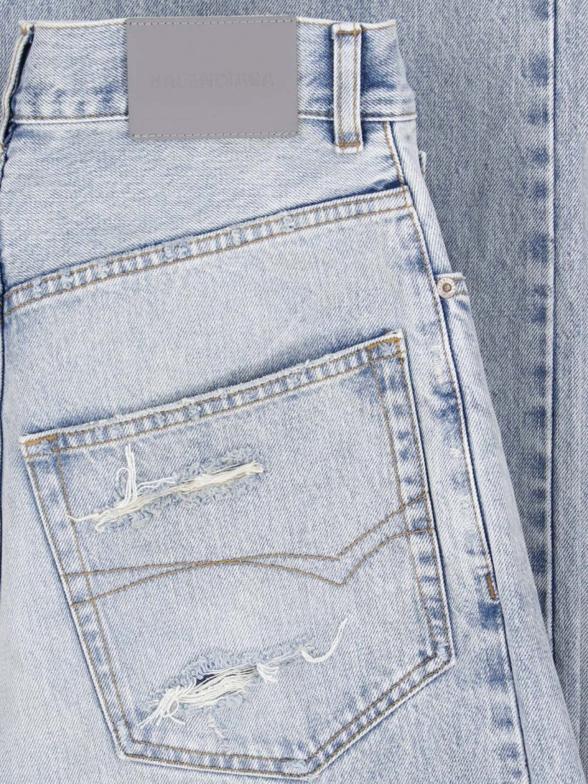 Balenciaga Light Blue Straight-Leg Cotton Denim Jeans