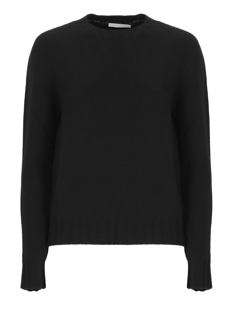 Oliver Lattughi Black Cashmere Crew Neck Sweater