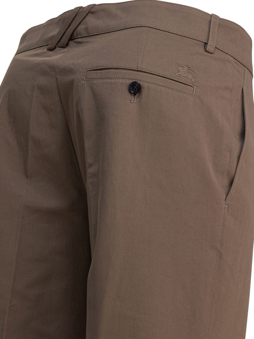 Burberry Fitted Cotton Chino Pants