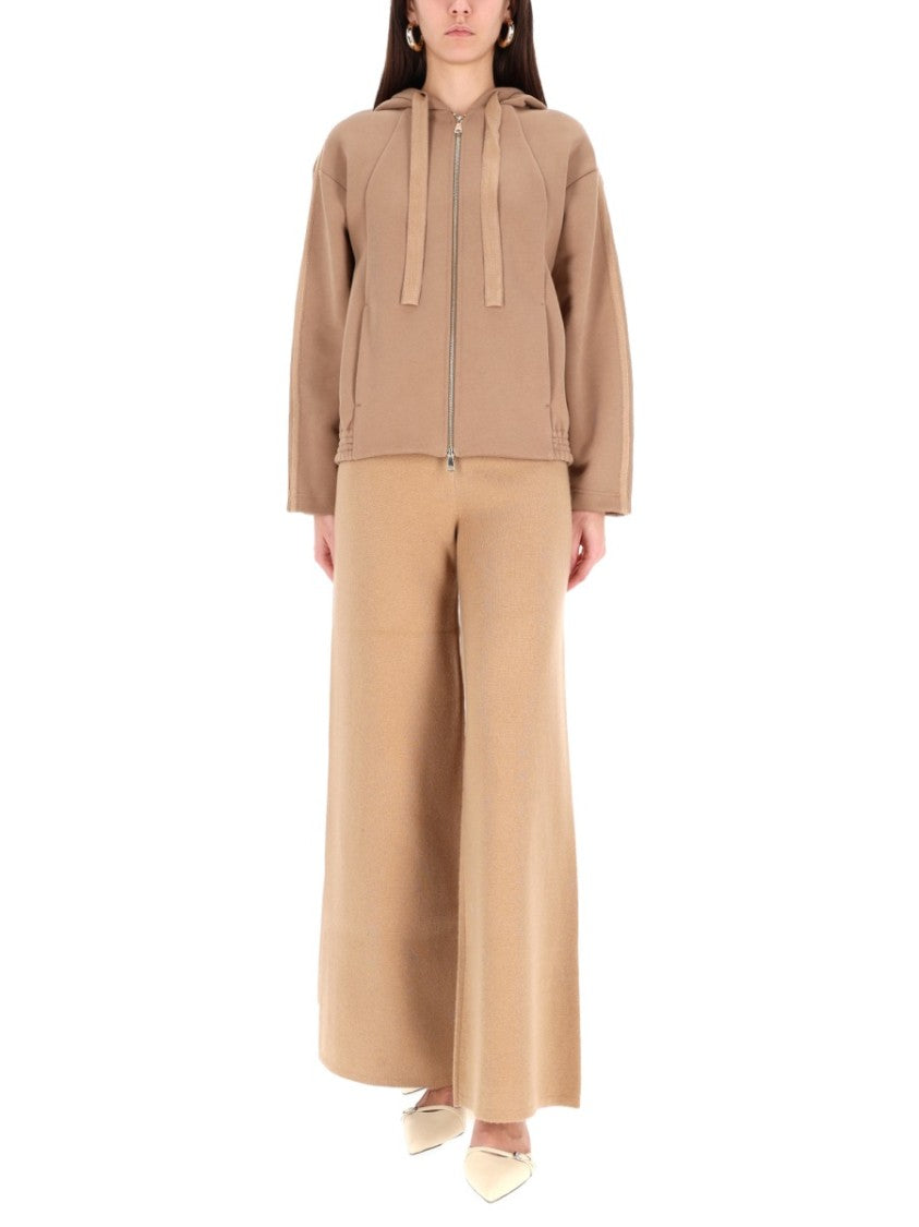Max Mara Omelia Front-Zip Hooded Cotton Sweatshirt