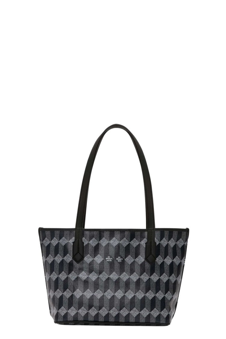 Au Depart Monogrammed Canvas Tote Bag With Leather Accents