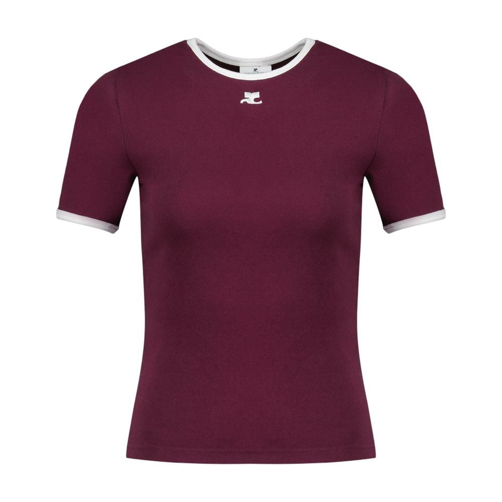 Courrèges Signature T-Shirt - Cotton - Burgundy