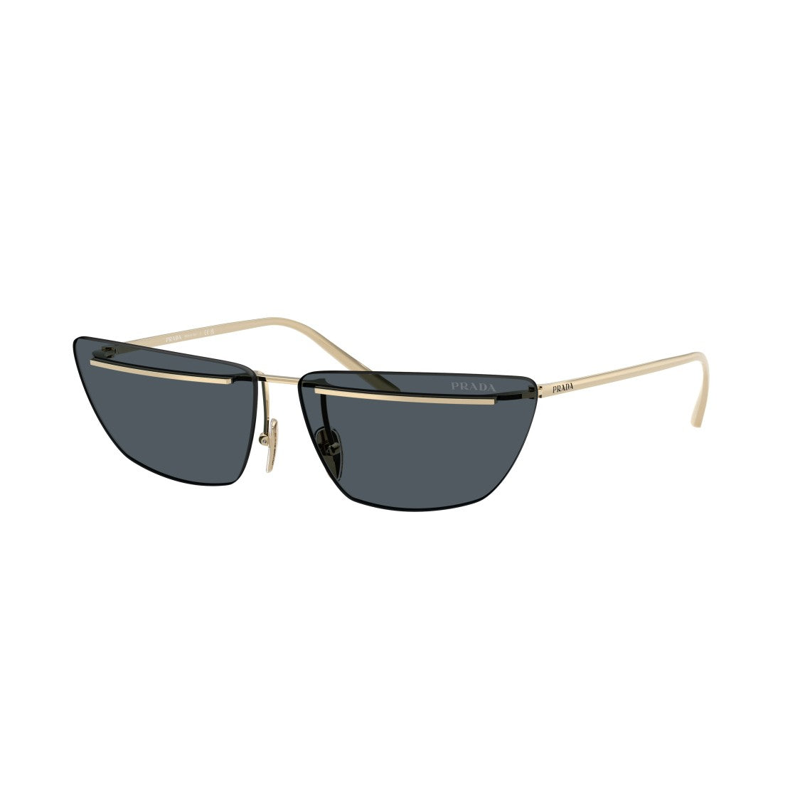 Prada 0Pr C52s Angular Metal Frame Sunglasses