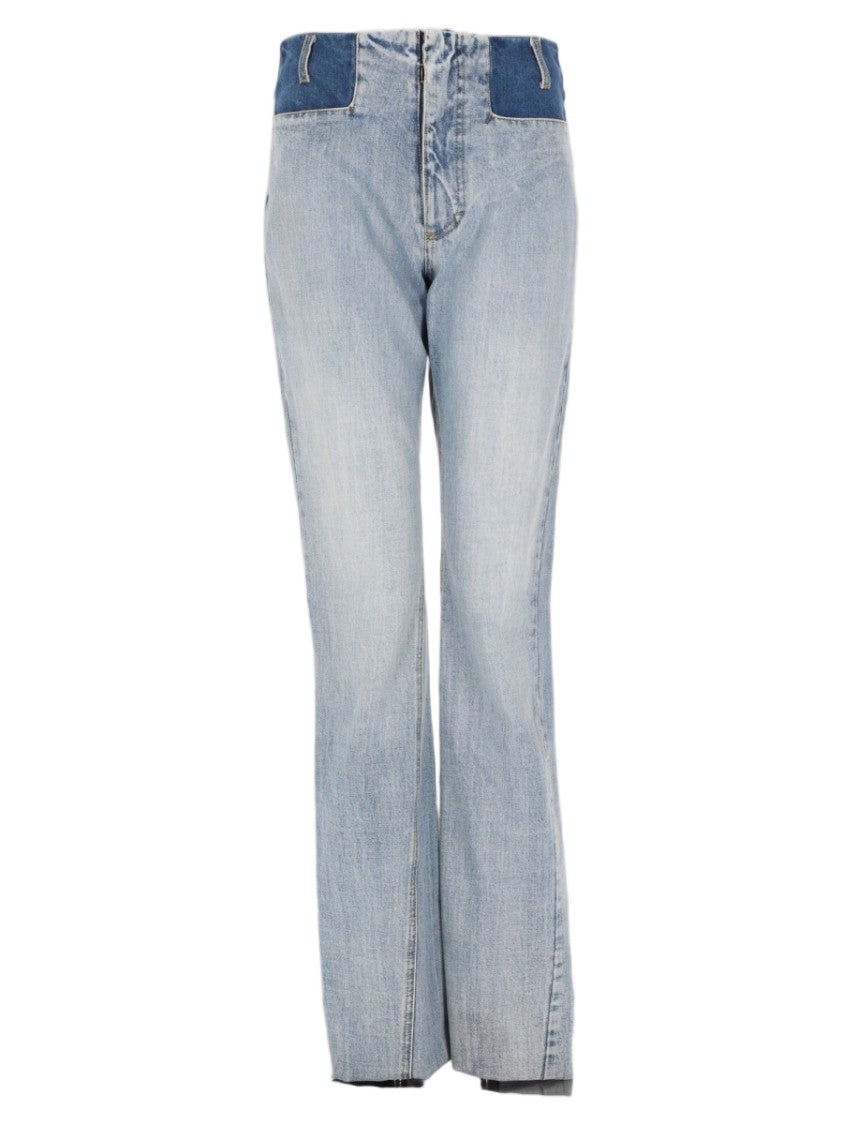 Maison Margiela Light Wash Denim Trousers With Unique Contrast Details
