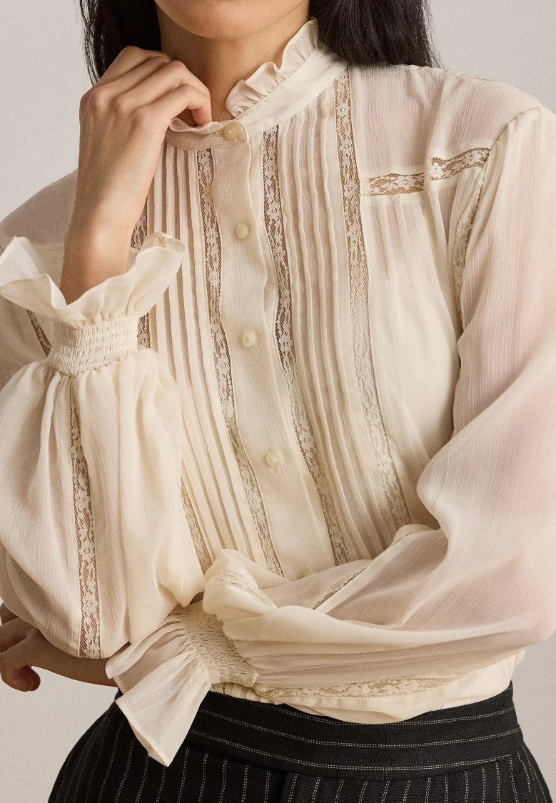 Lauren Ralph Lauren Vintage-Inspired Pintuck Lace Blouse