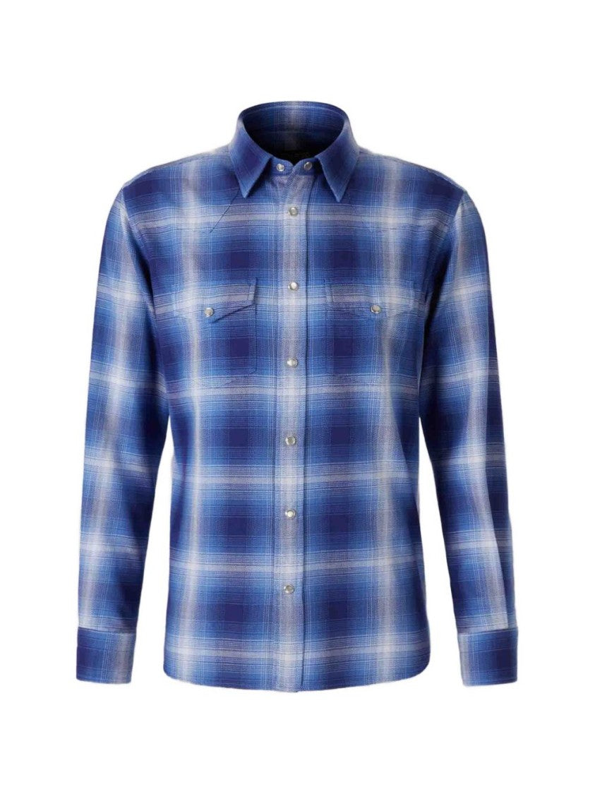 Tom Ford Plaid Button-Down Shirt With Textured Weave