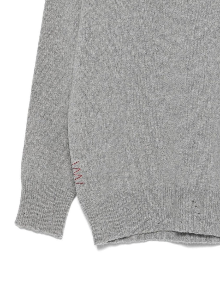 Amaranto Classic Light Grey Crew Neck Sweater