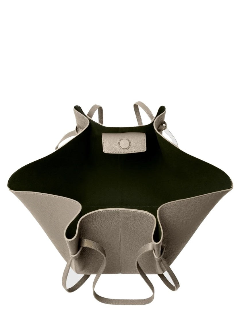 Yuzefi Large Winged Leather Tote Featuring Knotted Handles