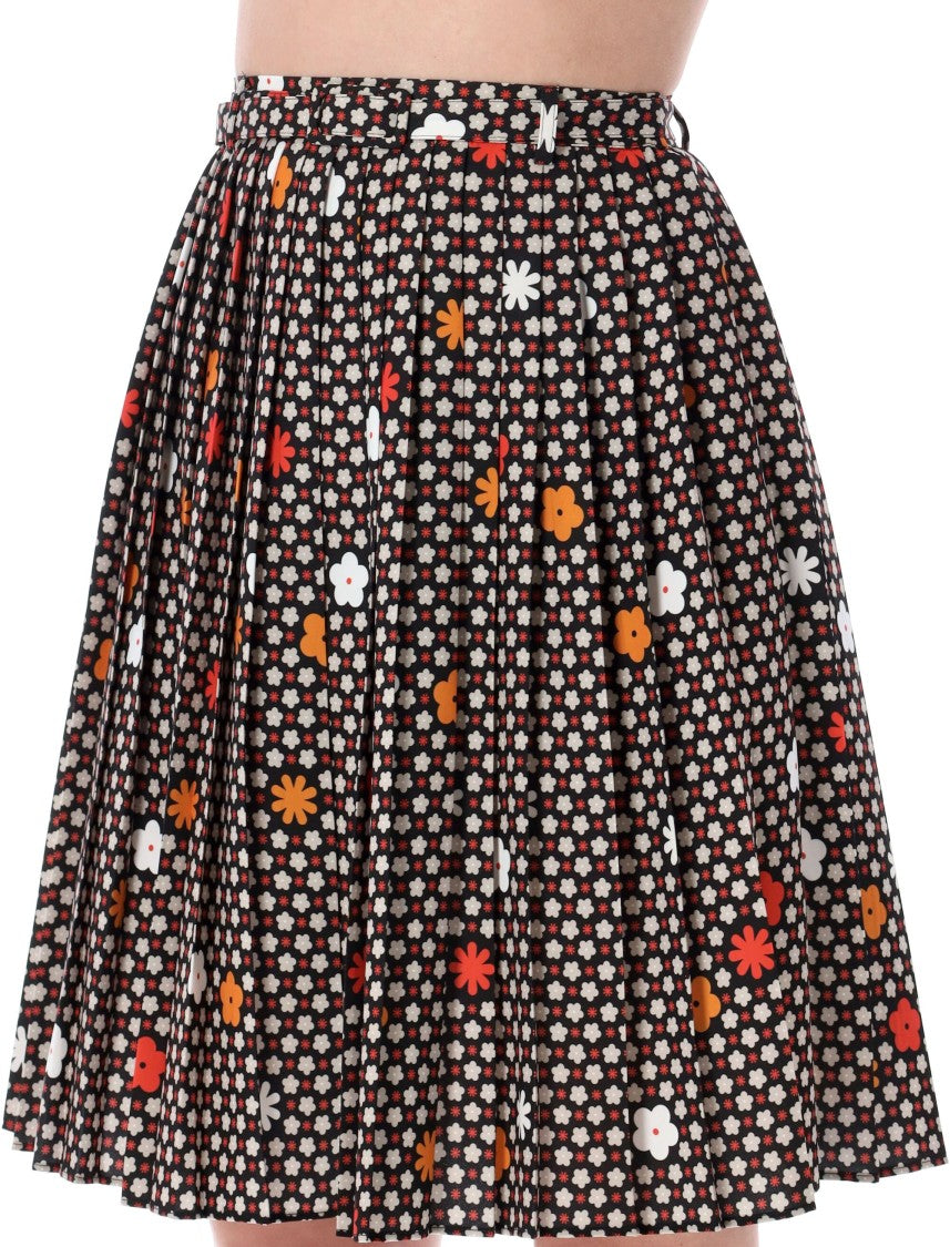 Mm6 By Maison Margiela Plitted Flower Flared Skirt