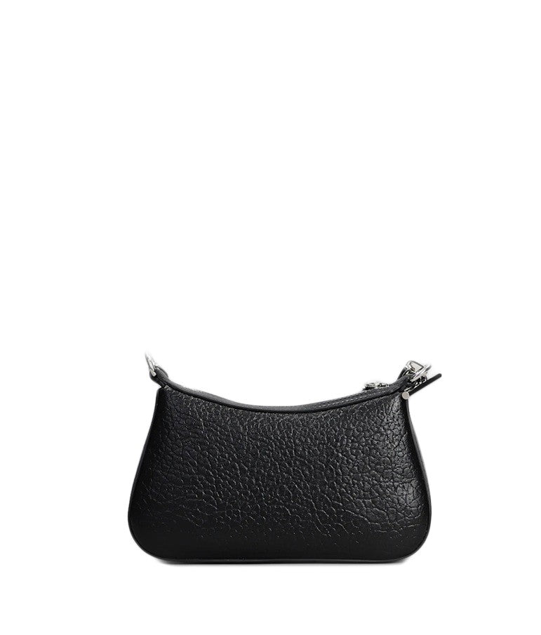 Alexander Mcqueen Textured Black Lambskin Bag With Chain Strap