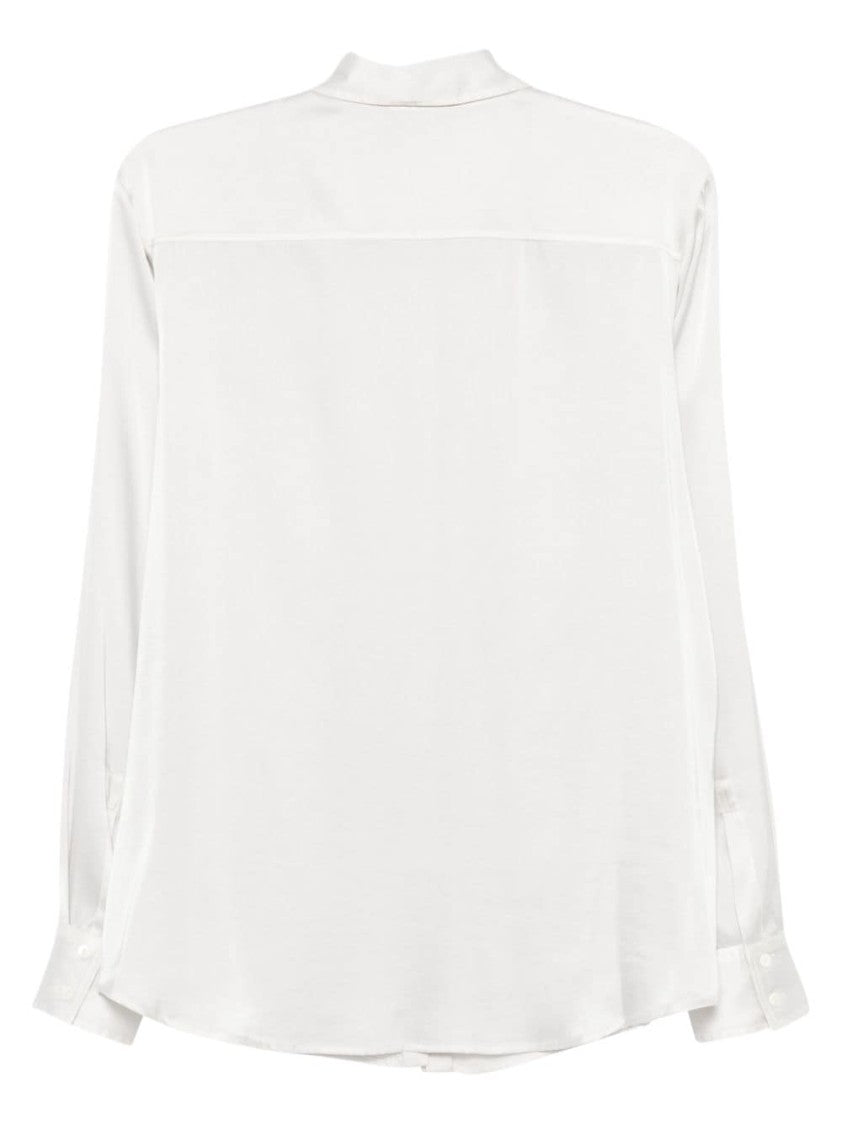 Antonelli Long-Sleeved Silk Blend Shirt With Curved Hem And Classic Collar