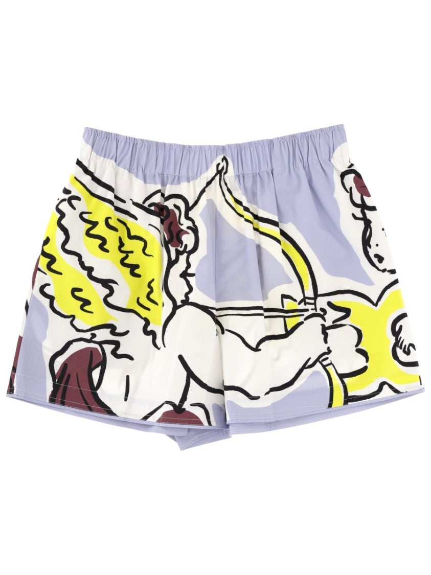 Tory Burch Lavender Cotton Blend Graphic Shorts